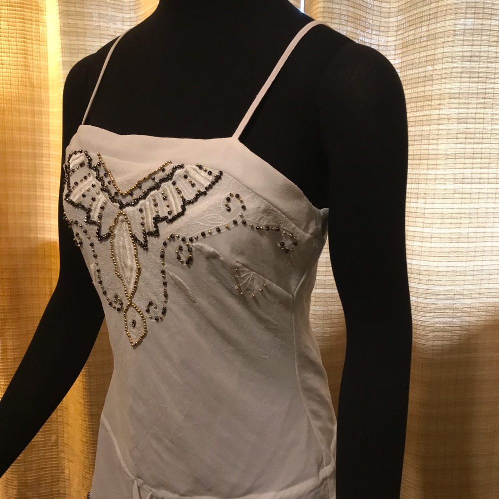 Cayute BeadeD Tank Top with White Embroidery